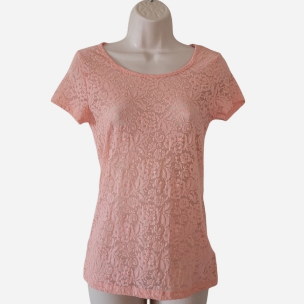 Cottagecore Light Pink Floral Lace Top